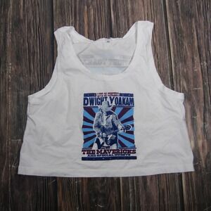 Dwight Yoakam Crop Tank Shirt Mens Medium White AS Colour Concert Tour Tee